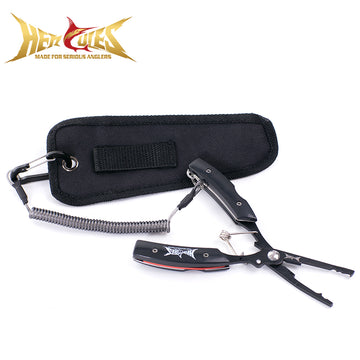 HERCULES Fishing Pliers with Sheath and Lanyard Hook Remover and Cutter With Folding Multitool(6.5") HERCULES SALE